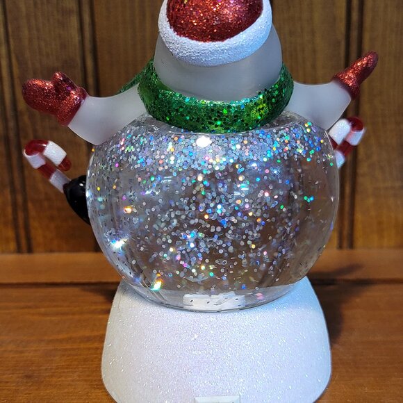 Color Changing Light Up Skiing Snowman Snow Globe - Picture 3 of 4
